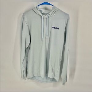 Adidas Men's Light Blue Hoodie Shirt S women’s large